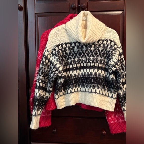 TWO PACK Universal Thread Fair Isle Cropped Turtleneck Sweaters - Picture 5 of 8